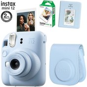 Resim Fujifilm Instax Mini 12 Mavi Fotoğraf Makinesi 10lu Film Ve Pvc Albümlü Çantalı Seti 2 