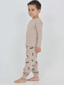 Resim Toontoy Kids Toontoy Erkek Çocuk Roar Baskılı Pijama Takım Bej 