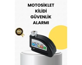 Resim Marsilyan Çelik Gövdeli Alarm Disk Kilidi Motosiklet ve Bisiklet Için Güvenlik 