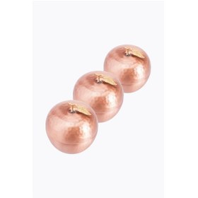 Resim El İşi Bakır Şekerlik Takımı 3 Lü Elma Motif Otantik Görünüm El Dövmesi Lokumluk Çap 10,5 Cm 