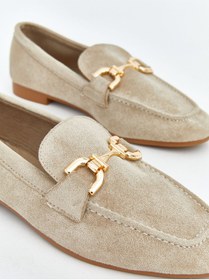 Resim LC Waikiki Süet Görünümlü Metal Aksesuarlı Kadın Loafer 