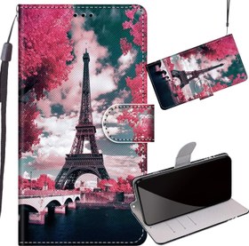 Resim YEALLY Xiaomi Poco X4 GT Telefon Kılıfı için Premium Deri Kılıf, Eyfel Kulesi Manyetik Kapatma Tam Koruma Kılıfı, Kart Yuvalı ve Destek Stantlı Kapaklı Cüzdan Kapağı Xiaomi Poco X4 GT Kılıfı için 