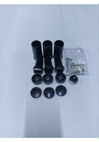 Resim Toprak Havlupan Siyah Renk 3 'lü Havlupan Radyatör Montaj Seti 