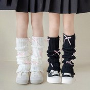 Resim 1 Çift Y2K-Inspired Pembe Kurdele Bant Çorap Kapakları - Yumuşak Elastik Manşetler Cosplay, Temalı Etkinlikler ve Kış Sıcaklığı için | Sevimli Çoraplar Oynak Kurdele Tasarımı ile, Elde Yıkanabilir, Temalı Etkinlik Aksesuarları | Oynak Tasarım | Elastik Manşet Tasarımı 