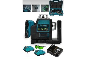 Resim Germany Steel 88VF Çift Akülü 12 Köşe 360° Otomatik Hizalamalı Lazer Metre Hizalama Yeşil Çizgili Lazer Hizalama 