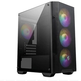 Resim MSI Mag Forge M100A Akrilik Yan Panel 3X120MM 1X120MM Auto Rgb Fan Matx Gaming Bilgisayar Kasası 