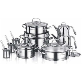 Resim Korkmaz Steama A1702 Çelik Çeyiz Seti 15 Parça 