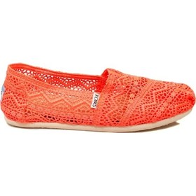 Resim Toms Bayan Espadril Neon Coral Crochet 