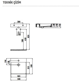 Resim Creavit Next Tezgah Üzeri Kare Lavabo 50*50 Cm 