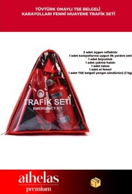 Resim Athelas Tüvtürk ve Yönetmeliğe Uygun Onaylı Araba Otomobil Fenni Muayene Yangın Söndürücülü Full Trafik Seti 