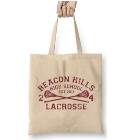 Resim Toyaso Beacon Hills Teen Wolf Beyaz Bez Çanta Uzun Saplı Alışveriş Çantası Plaj Çantası Beyaz 