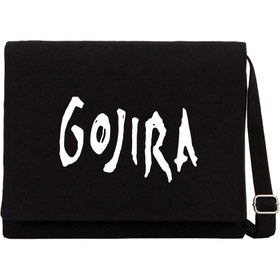Resim Gojira Logo Siyah Kanvas Postacı Çantası - Siyah 