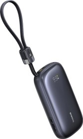 Resim Baseus EnerFill FC21 QPow3 Ultra Dijital Göstergeli Powerbank 10.000 mAh 22.5W - Siyah (Ayrılabilir kablo ile) 