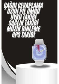 Resim Akıllı Saat Gümüş Kasa Bluetooth Kulaklık Hediyeli Çok Fonksiyonlu İkili Set 