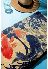 Resim Dijital Baskı Plaj Deniz Havlusu Modern Desenli Peştamal 80x160 Cm Hvl0064 Renkli 