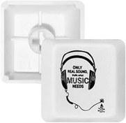 Resim DIYthinker Müzik Kulaklık Şarkı Ses Kelimeler Pbt Mekanik Klavye için Tuş Kapakları Beyaz Oem İz Bırakmayan Baskı R3 Çok Renkli 