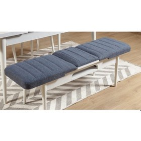 Resim Paris Banklı Yemek Masası Takımı Beyaz Lacivert 