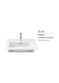 Resim Turkuaz Seramik Cerastyle Arte Lavabo Mini 55CM Sifonsuz 