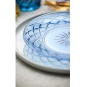 Resim Glas Sorrento Cam Tabak 4 Adet Çap:21 cm Mavi 