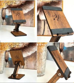 Resim VIGO WOOD Eğim ve Yükseklik Ayarlanabilir Telefon Standı (Ceviz) 