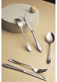 Resim Karaca Elegance French Rose Platin 12 Kişilik 84 Parça Çatal Kaşık Bıçak Takımı 