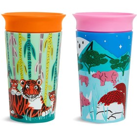 Resim Munchkin Mucize 360° Wildlove Alıştırma Bardağı 12 ay+ 266 ml Gergedan & Kaplan İkili Set 