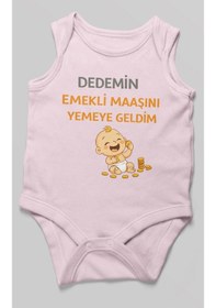 Resim Morivokids Dedemden Sıfır Kollu Bebek Zıbını %100 Pamuk Bebe Pembe 