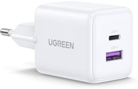 Resim UGREEN 30W GaN Hızlı Şarj Cihazı 2 Portlu, 1xUSB-A, 1xUSB-C, Siyah, 65015 