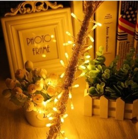 Resim 10 Metre 100 LED'li 8 Fonksiyonlu Dekoratif Lambader Sarı Lamba 