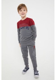 Resim U.S. Polo Assn Lisanslı Bordo Erkek Çocuk Eşofman Takım 