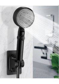 Resim Yapışkanlı Duş Başlığı Tutucu Ayarlı Siyah Çok Renkli 