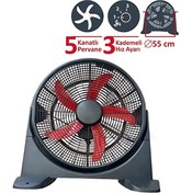 Resim Go İthalat 22 inç 55cm Metal Masa Altı & Duvar Tipi Vantilatör 3 Kademe 5 Kanat Sessiz İç Mekan Fan vantilatör 