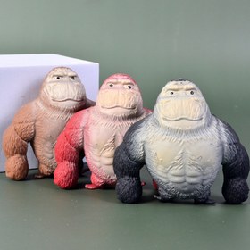 Resim 1'li Paket Yumuşak Silikon Hamur Yavaş Geri Dönüşlü Rahatlama Oyuncağı, Yetişkin Öğrenciler İçin Trendy Masa Aksesuarı - Maymun Şeklinde 
