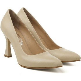 Resim Topuklu/ Stiletto Kadın Rc-4002 Deriden Krem Krem 