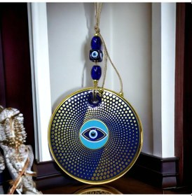 Resim Yaldızlı Nazar Boncuklu Duvar Süsü Gözlü Duvar Dekoru 