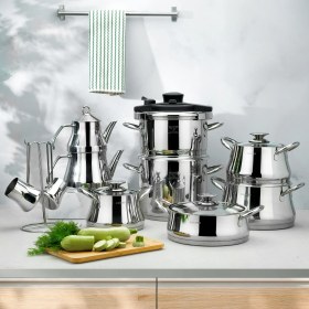 Resim Schafer Caldron Çelik Çeyiz Seti-18 Parça-Inox 