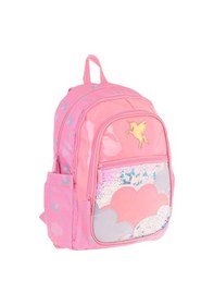 Resim Kaukko Kids Kız Çocuk Pembe - Pullu Bulut Desenli Dört Gözlü Okul Sırt Çantası - L5218 Pembe 