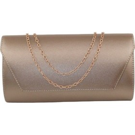 Resim Keeba Bronz Abiye Çanta. Bronz Kadın Abiye Çanta. Abiye Bronz Kumaş Davet Gece Portföy Clutch Çanta. 
