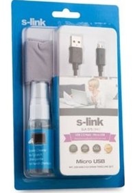 Resim S-link SLX-375 Temizleme Sprey+Micro Fiber Micro Usb Kablo 3 in 1 Set 