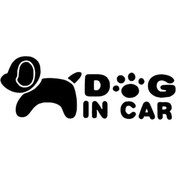 Resim Genel Markalar Dog in Car Sticker Duvar Dekor Sticker 40 x 16 cm 