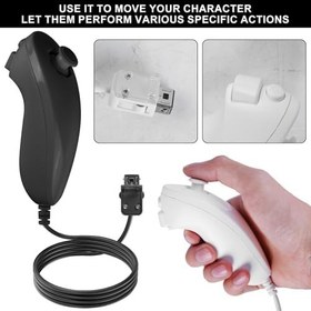 Resim 2'li paket Nunchuk Controller Wii için: Remote Nunchuk Jostick Game Controller uyumlu, yedek kumanda uyumlu, Nunchuck kontrol cihazı, Nintendo Wii ve Wii U video oyunu oyun pedleri ile uyumlu 