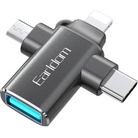 Resim Earldom OT80 3‑in‑1 OTG Dönüştürücü – Type-C ve Micro USB Uyumlu & Lightning Bağlantı Noktalarıyla Hızlı Veri Aktarımı 
