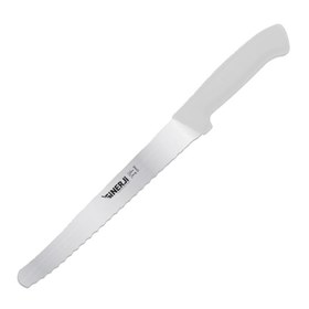 Resim Sinerji Silver Plastik Saplı Büyük Dişli Ekmek Bıçağı, 24 cm, Beyaz 
