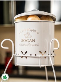 Resim Lin Metal 2 Katlı Metal Patates Soğan Kovası -Beyaz 