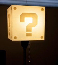 Resim Opencart Mario Soru İşareti Blok Abajur Sadece Plastik Aparattır 