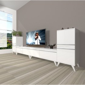 Resim Decoraktiv Eko 9220t Mdf Retro Tv Ünitesi Tv Sehpası - Parlak Beyaz 