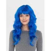 Resim Kuzgun Ticaret Mavi Renk Uzun Dalgalı Parti Peruğu 