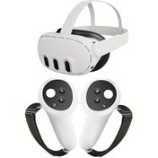 Resim Meta Quest 3 VR Kaskı Koruyucu Kılıf 1 Ana Silikon Kapak + 2 Kontrolcü Silikon Kılıfları + 2 Joystick Kapakları, Oculus Quest 3 VR Aksesuarları, VR Aksesuarları | Minimalist Tasarım | Rahat Uyum, VR Aksesuarları 