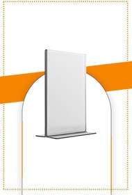 Resim Genel Markalar A6 T Tipi Dikey Masa Üstü 10'lu Paket / 2.8 Mm Şeffaf Pleksi Föylük / Broşürlük 