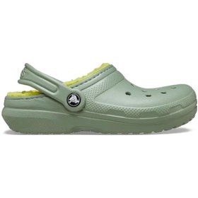 Resim Crocs Classic Lined Clog Kids Çocuk Yeşil Terlik 207010-308 Yeşil 